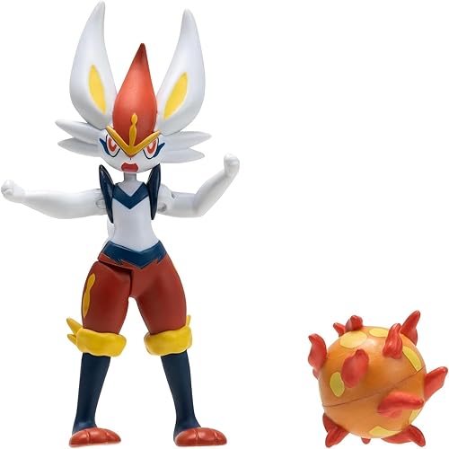 POKEMON BATTLE FIGURE SET: CINDERACE 4.5-INCH + PIKACHU & MORE - 10 PACK (AMAZON EXCLUSIVE)