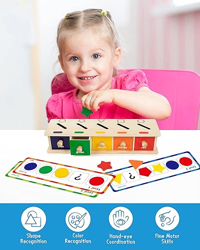 Montessori Wooden Shape Sorting Box Game for 3-5 Year-Olds