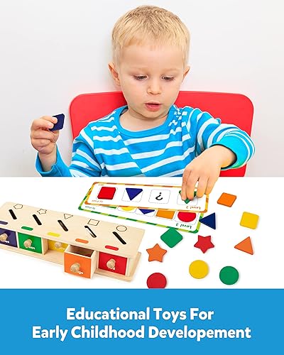 Montessori Wooden Shape Sorting Box Game for 3-5 Year-Olds