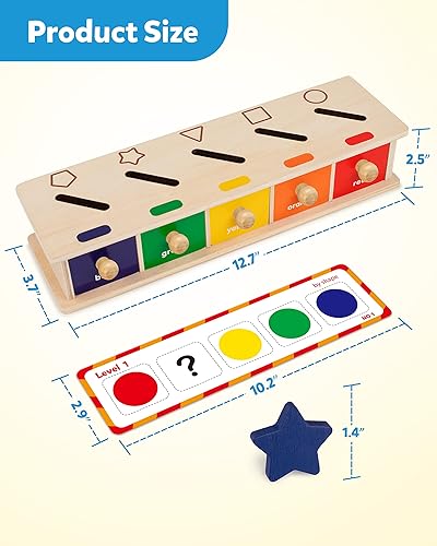 Montessori Wooden Shape Sorting Box Game for 3-5 Year-Olds