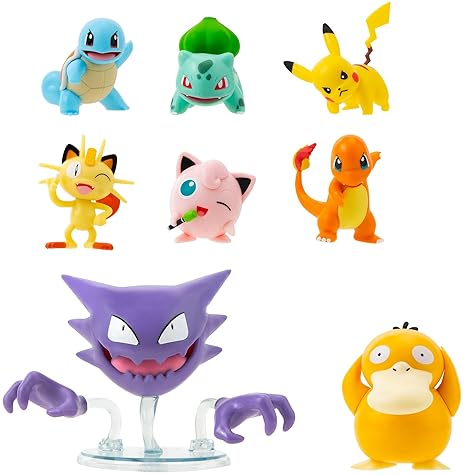 POKEMON BATTLE FIGURE 8-PACK WITH PIKACHU, BULBASAUR, SQUIRTLE, CHARMANDER, MEOWTH, JIGGLYPUFF, LOUDRED, PSYDUCK