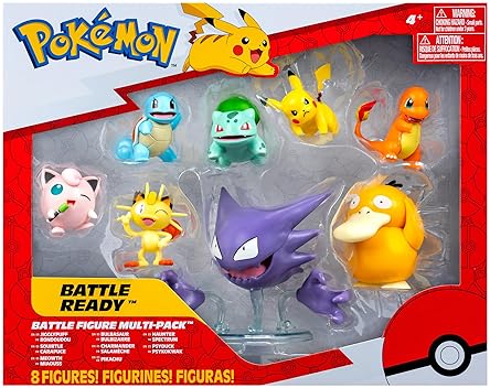 POKEMON BATTLE FIGURE 8-PACK WITH PIKACHU, BULBASAUR, SQUIRTLE, CHARMANDER, MEOWTH, JIGGLYPUFF, LOUDRED, PSYDUCK