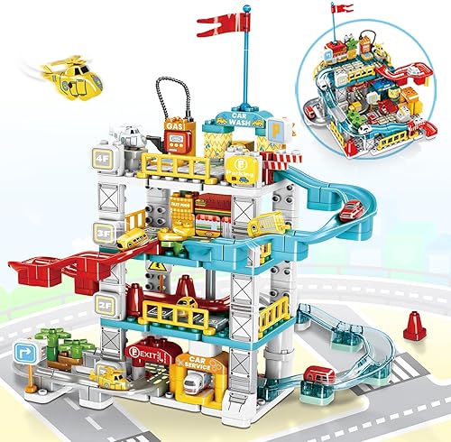 SPOBOT 212 PCS 2-IN-1 RACE TRACK PLAY SET FOR KIDS | EDUCATIONAL CONSTRUCTION TOY FOR BOYS & GIRLS 3-8 YEARS