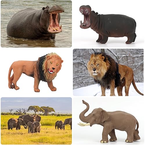 Peagrav Safari Animal Playset - Realistic Wild Ranger Adventure with African Jungle Animals for Kids