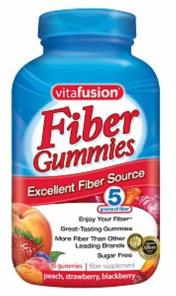 VITAFUSION FIBER GUMMIES SUPPLEMENT - PEACH, STRAWBERRY, BLACKBERRY FLAVORS, 90 EACH X 4 PACK