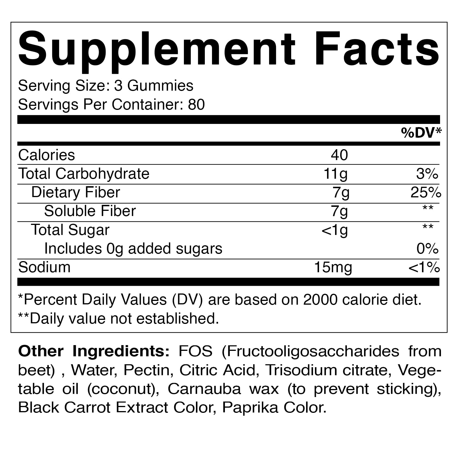 Vitamatic Prebiotic Fiber Gummies - 240 Pectin Based Gummies for Digestive Health