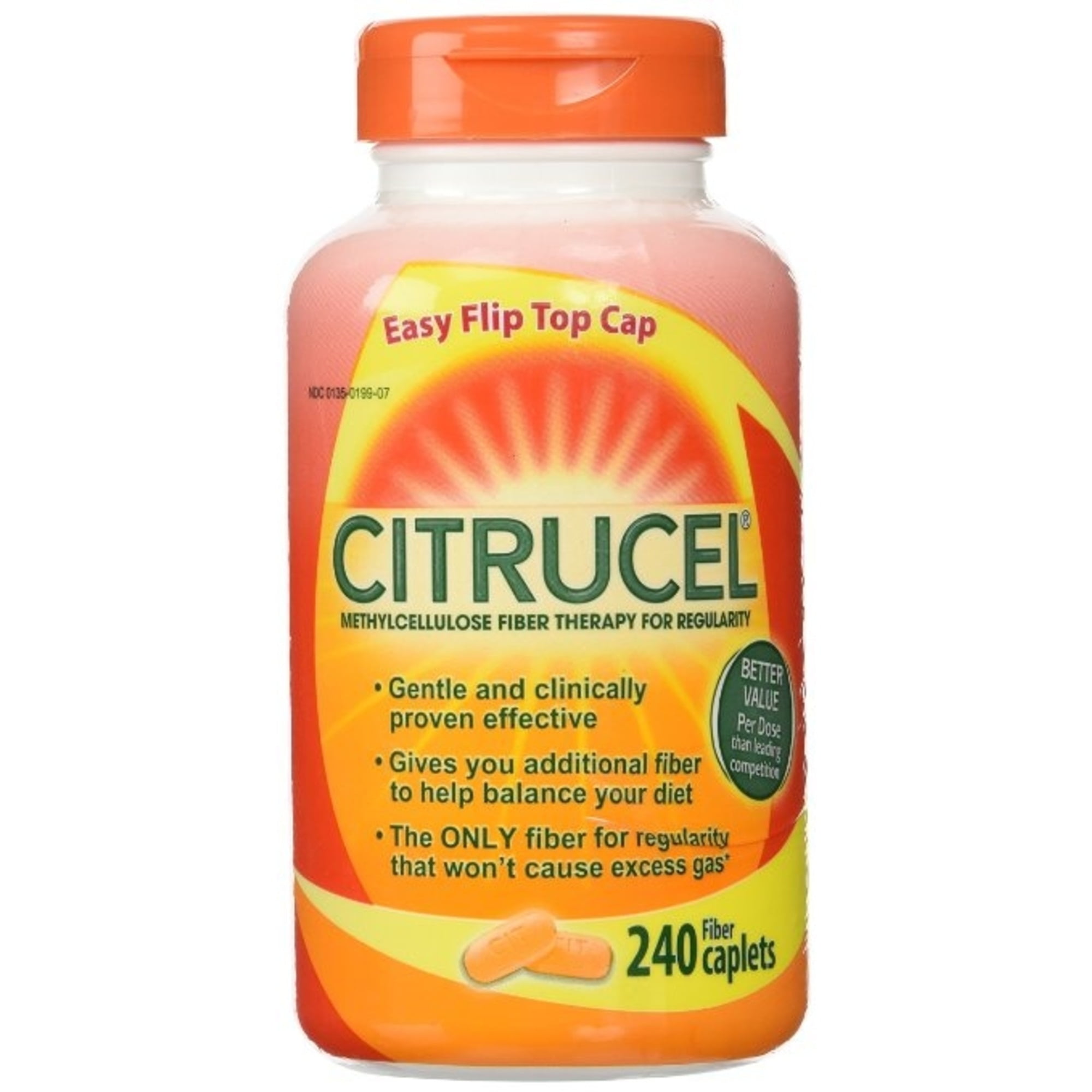 Citrucel Fiber Therapy 240 Caplets x 3 - Promotes Regularity