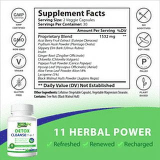 Lean Vegan Detox Cleanse for Gut Health Support, 11-in-1 Formula with Psyllium Husk, Aloe & Ginger - 30 Day Supply