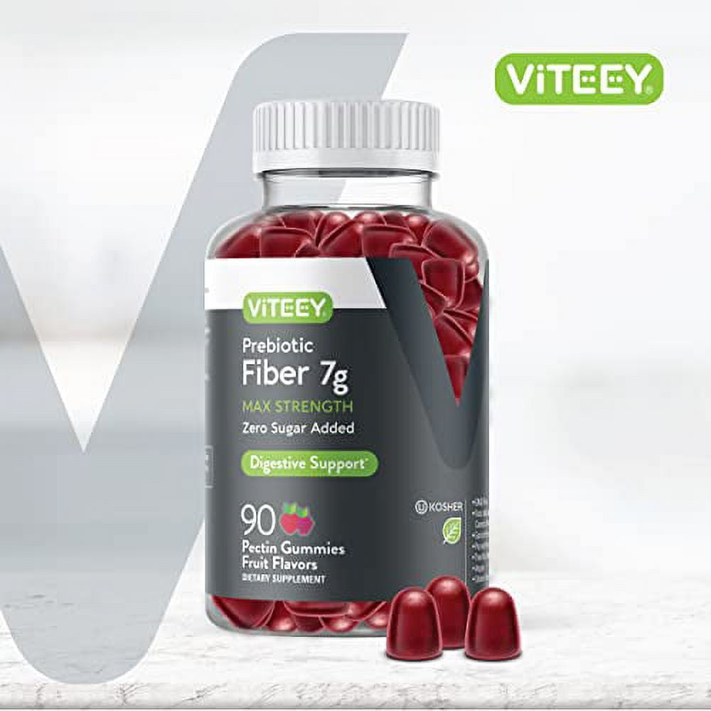 VITEEY FIBER GUMMIES 7G FOR DIGESTIVE SUPPORT, FRUIT FLAVOR, 90 COUNT - 1 PACK