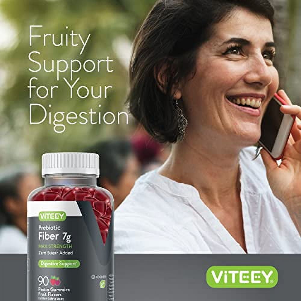 VITEEY FIBER GUMMIES 7G FOR DIGESTIVE SUPPORT, FRUIT FLAVOR, 90 COUNT - 1 PACK