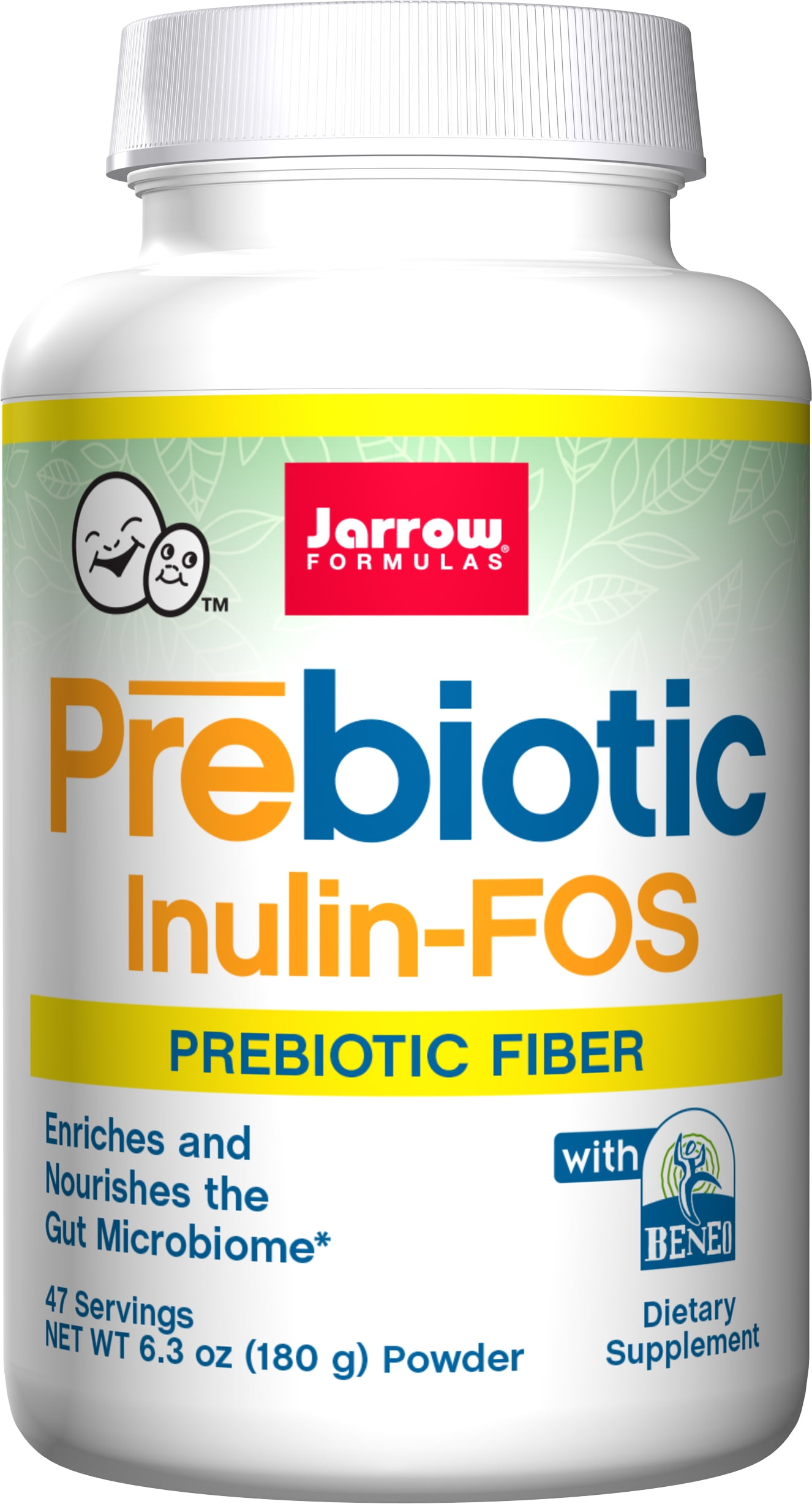 Jarrow Formulas Prebiotic Inulin-FOS, Enhances Calcium Absorption, 180g