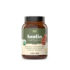 Complete Natural Organic Inulin Capsules - 520mg, 100 Pills, Jerusalem Artichoke Inulin