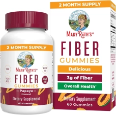 MaryRuth's Papaya Fiber Gummies for Adults, Vegan & Non-GMO - 60 Count