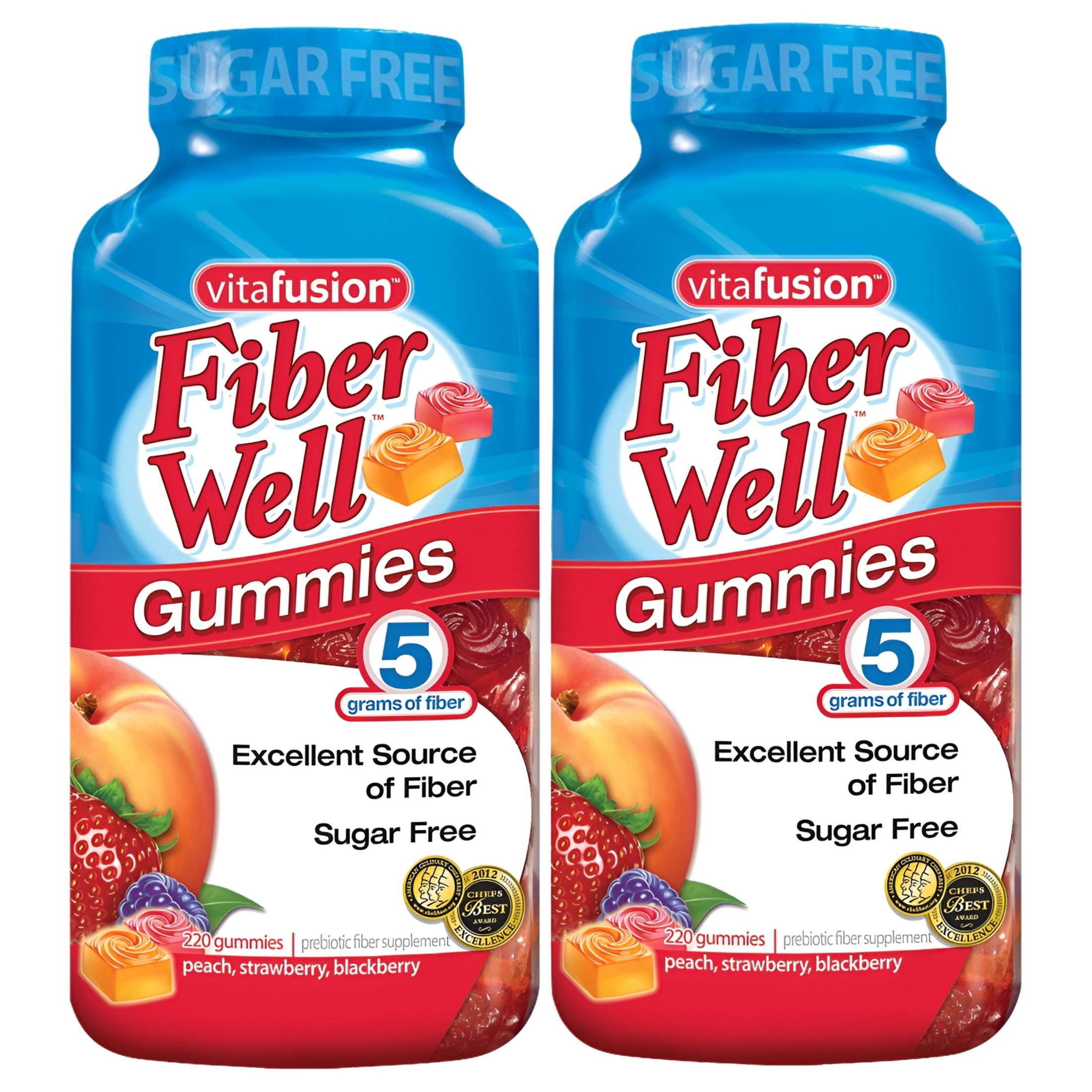 VITAFUSION FIBER WELL SUGAR-FREE GUMMIES - 2 PACK (220 CT) FOR DIGESTIVE HEALTH