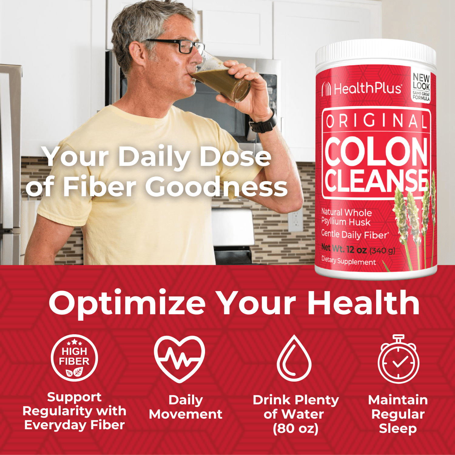 Health Plus Natural Colon Cleanse with Psyllium Husk - 12 oz