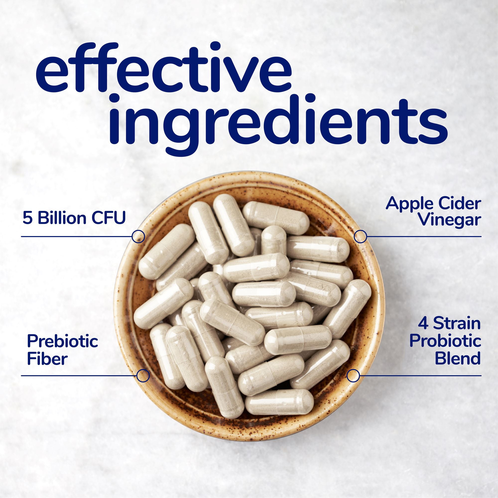 HerOwn Probiotic Capsules with 11 Prebiotic Strains for Digestive Health, Skin & Immune Support - 30 Caps