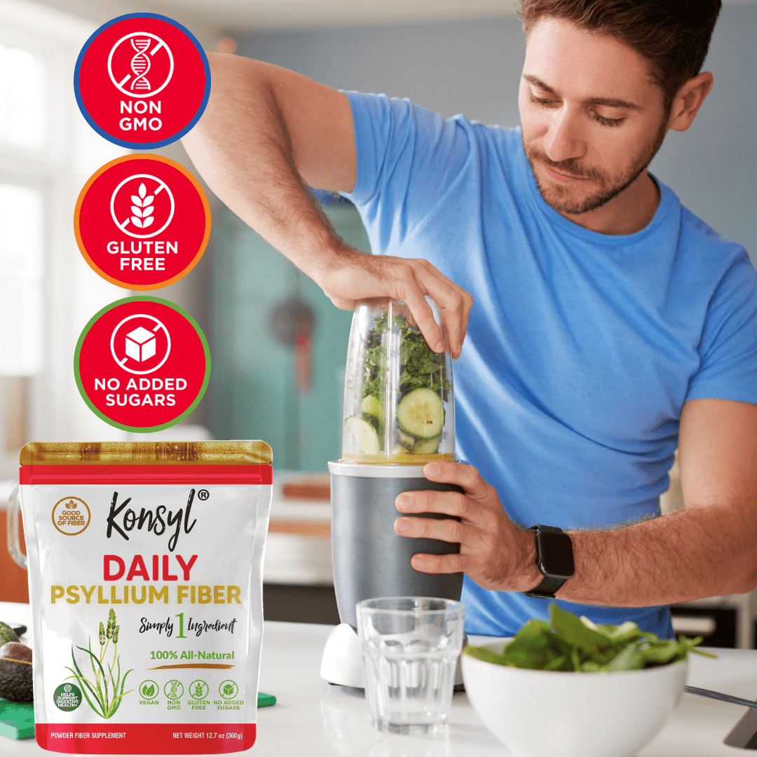 Konsyl Daily Psyllium Fiber Supplement - 100% Natural, 5g Fiber, 60 Servings - 12.7 oz