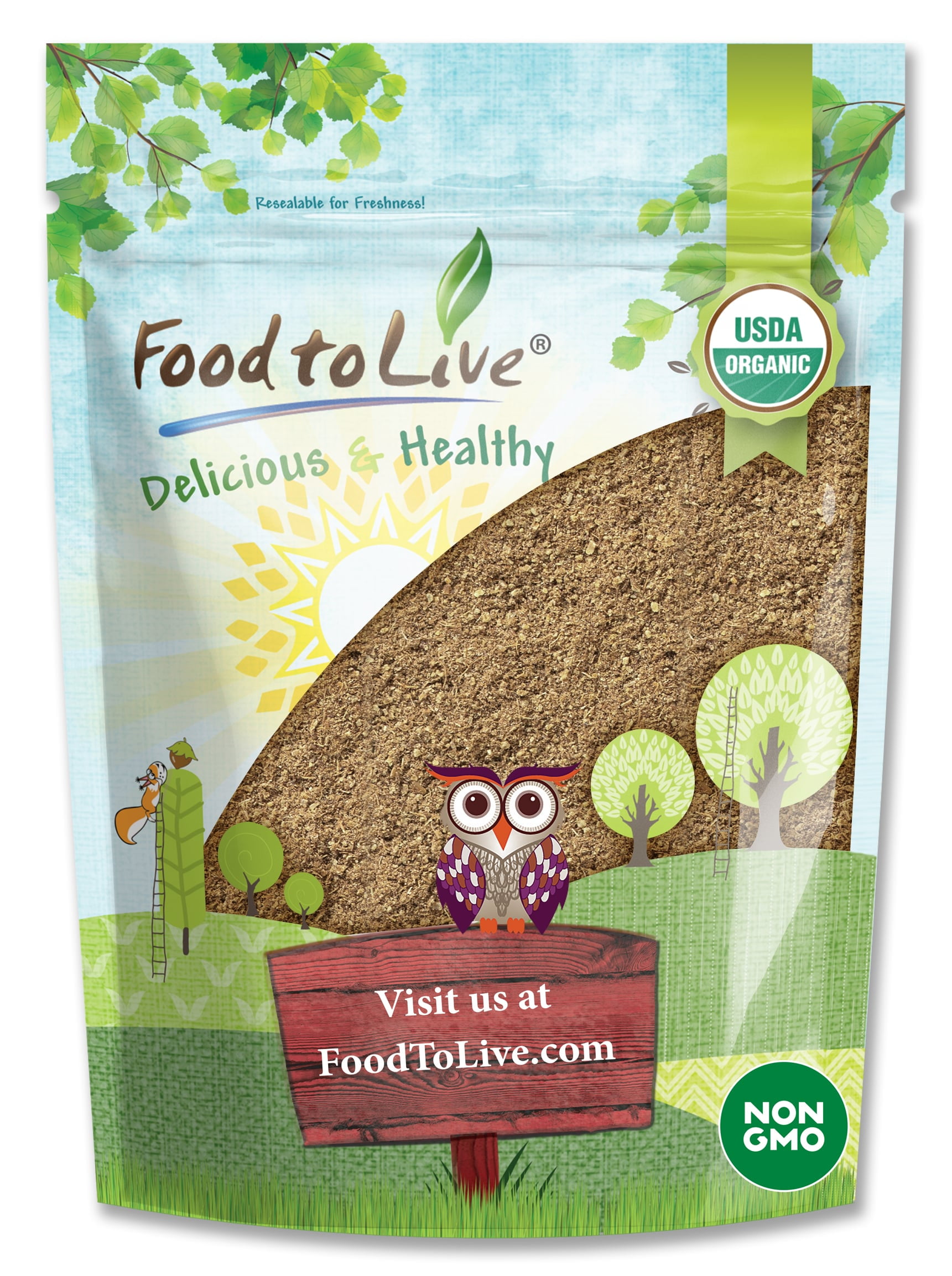 Organic Psyllium Husk Powder 0.5 lb Non-GMO Kosher Raw Vegan - Food to Live