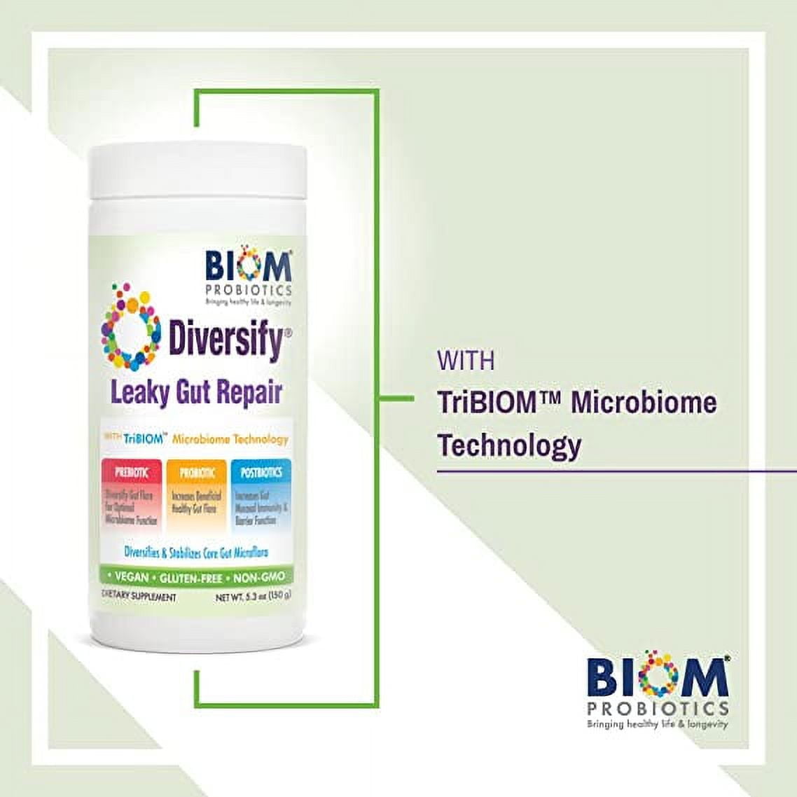 Biom Probiotics Leaky Gut Support Supplement with Human Milk Oligosaccharides - 5.3oz
