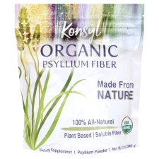 Konsyl Organic Psyllium Fiber Supplement - 340g for Daily Use