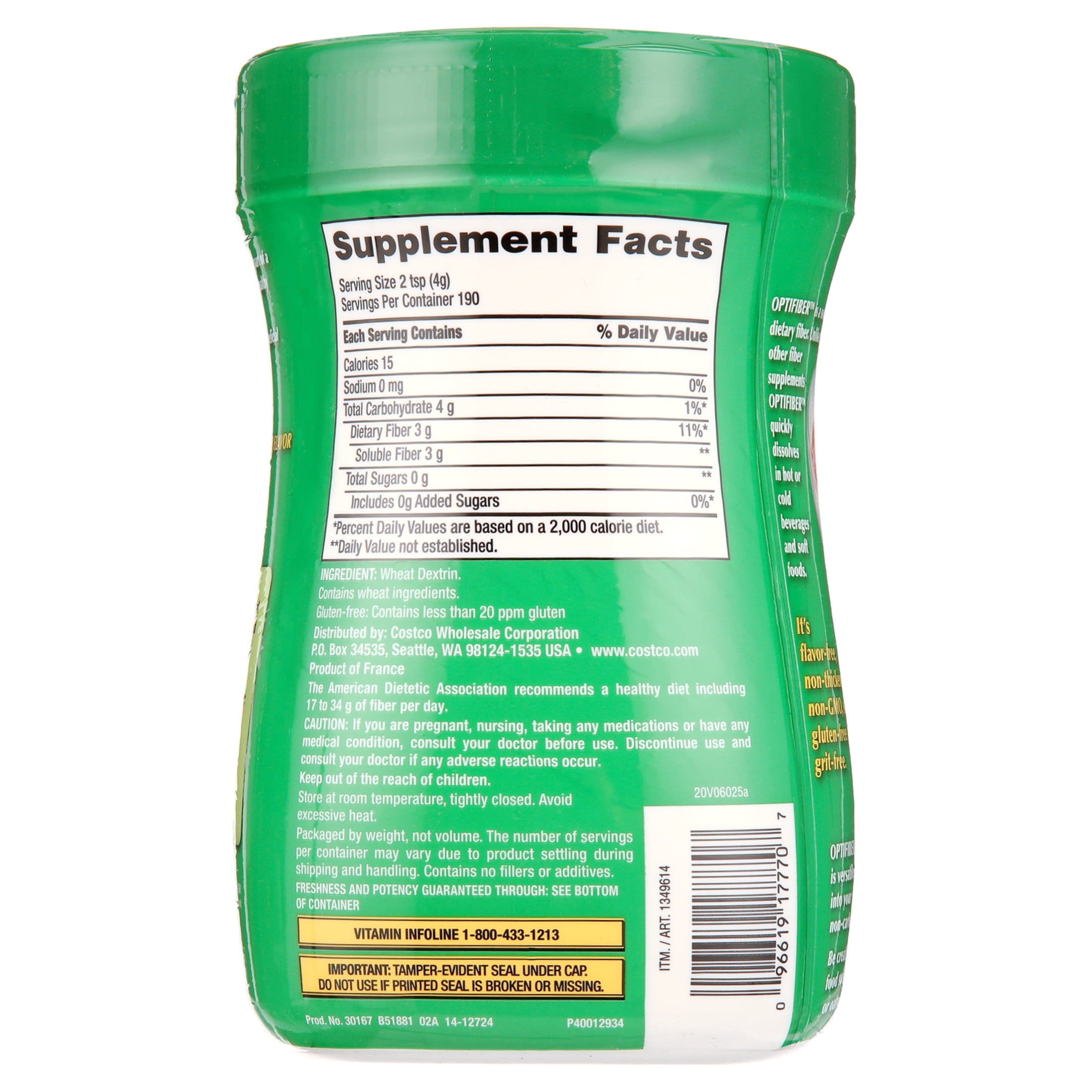 Kirkland Signature OPTIFIBER Powder - 25.6 oz, 190 Servings
