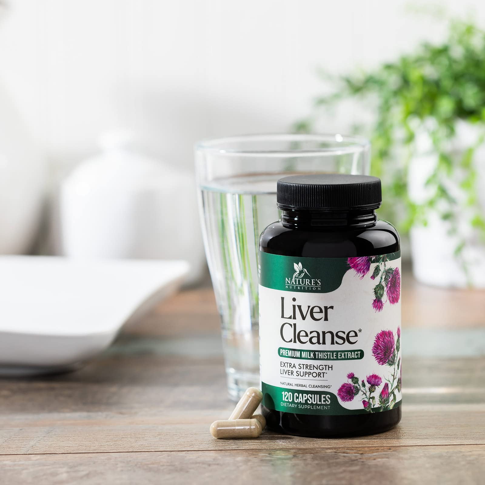 Natural Liver Cleanse Supplement - 21 Herb Formula with Milk Thistle, Dandelion & Beet - Non-GMO Vegan - 120 Caps