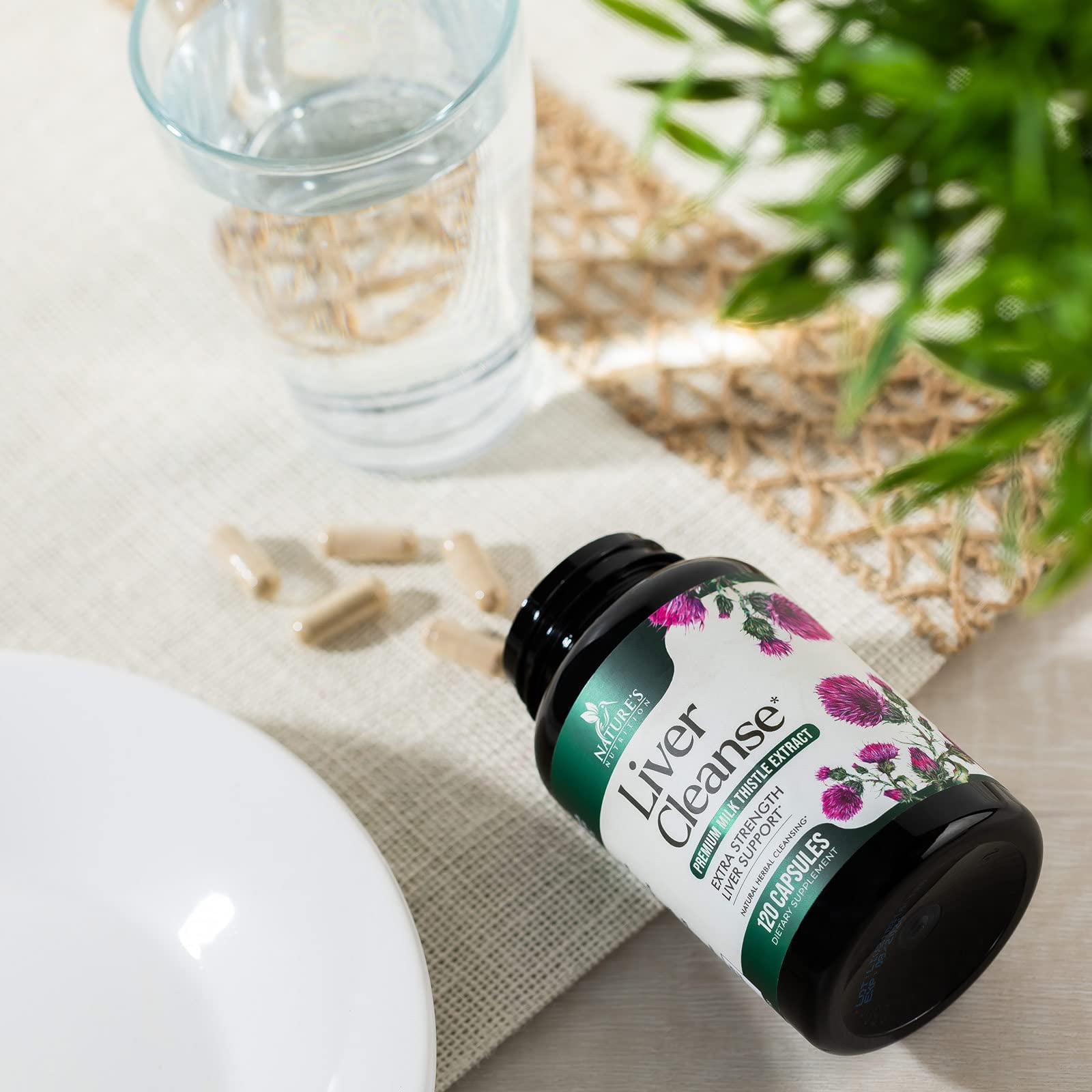 Natural Liver Cleanse Supplement - 21 Herb Formula with Milk Thistle, Dandelion & Beet - Non-GMO Vegan - 120 Caps
