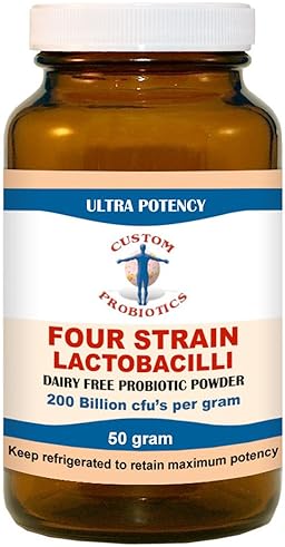 Custom Probiotics 4-Strain Lactobacilli Powder (50g) for Gut Health