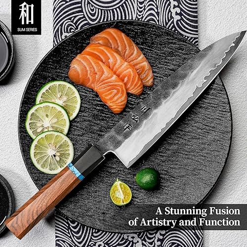 KAWAHIRO 210MM JAPANESE CHEF KNIFE - HANDCRAFTED VG10 KITCHEN KNIFE WITH ERGONOMIC HANDLE