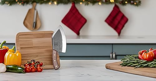 COOLINA Lixy Cleaver Chef Knife - 8.7-in Hand-forged Manganese Steel - Full Tang Butcher Knife for Outdoor Cooking