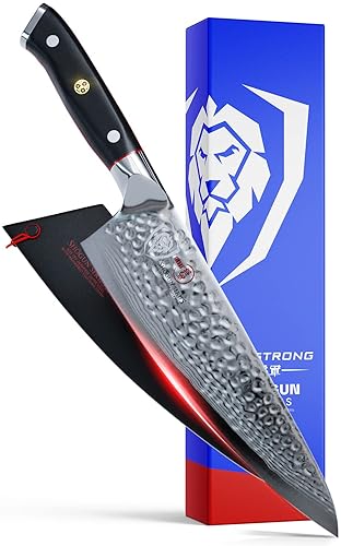 Dalstrong Shogun Series ELITE 8” Damascus Chef Knife - Japanese AUS-10V Super Steel - G10 Black Handle - Razor Sharp - Sheath Included