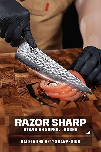 Dalstrong Shogun Series ELITE 8” Damascus Chef Knife - Japanese AUS-10V Super Steel - G10 Black Handle - Razor Sharp - Sheath Included