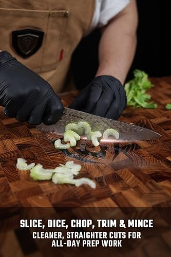Dalstrong Shogun Series ELITE 8” Damascus Chef Knife - Japanese AUS-10V Super Steel - G10 Black Handle - Razor Sharp - Sheath Included