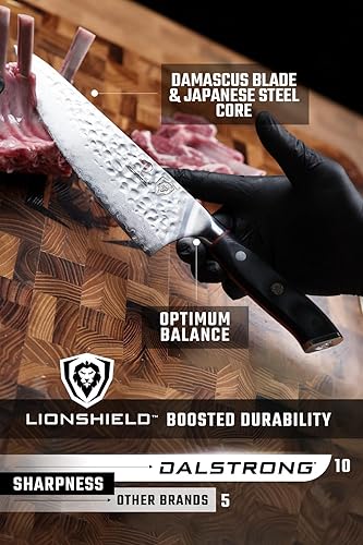 Dalstrong Shogun Series ELITE 8” Damascus Chef Knife - Japanese AUS-10V Super Steel - G10 Black Handle - Razor Sharp - Sheath Included