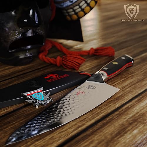 Dalstrong Shogun Series ELITE 8” Damascus Chef Knife - Japanese AUS-10V Super Steel - G10 Black Handle - Razor Sharp - Sheath Included