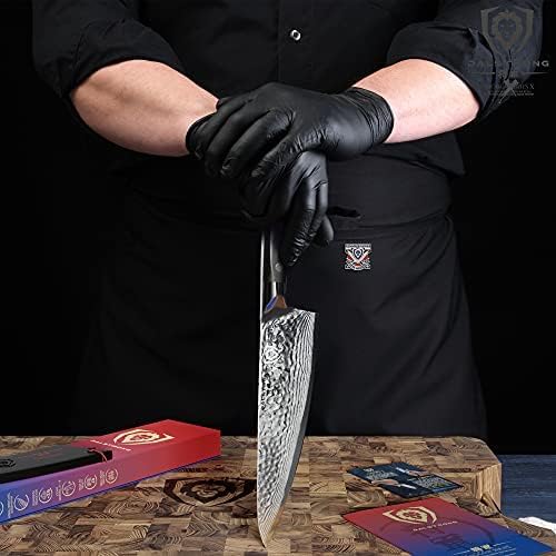 Dalstrong Shogun Series ELITE 8” Damascus Chef Knife - Japanese AUS-10V Super Steel - G10 Black Handle - Razor Sharp - Sheath Included
