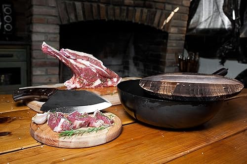 COOLINA Lixy Cleaver Chef Knife - 8.7-in Hand-Forged Steel for Camping & Cooking