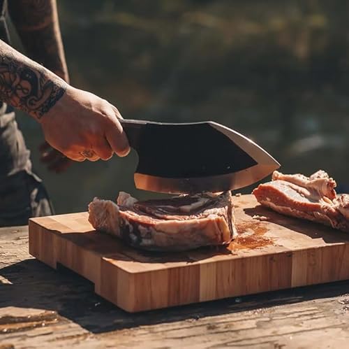 COOLINA Lixy Cleaver Chef Knife - 8.7-in Hand-Forged Steel for Camping & Cooking
