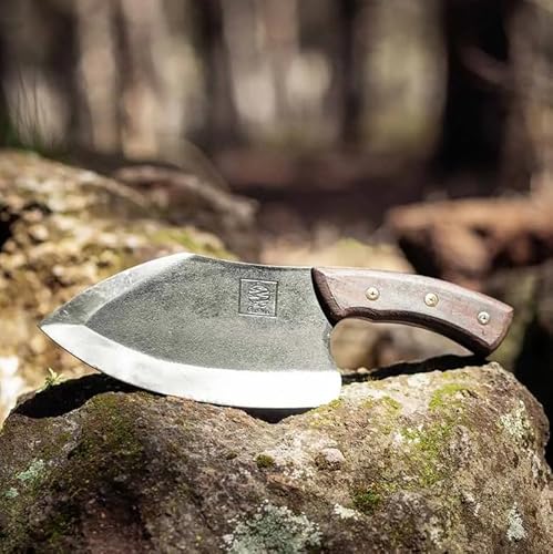 COOLINA Lixy Cleaver Chef Knife - 8.7-in Hand-Forged Steel for Camping & Cooking