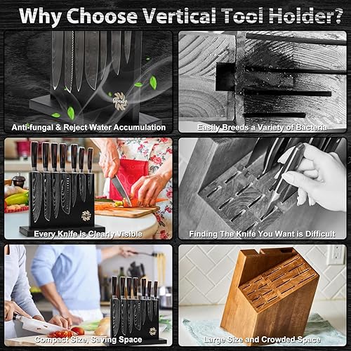 Hand-Forged Kitchen Knife Set with Magnetic Block - Ideal for Novice to Pro Chefs 7-Piece