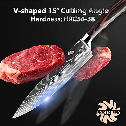Hand-Forged Kitchen Knife Set with Magnetic Block - Ideal for Novice to Pro Chefs 7-Piece