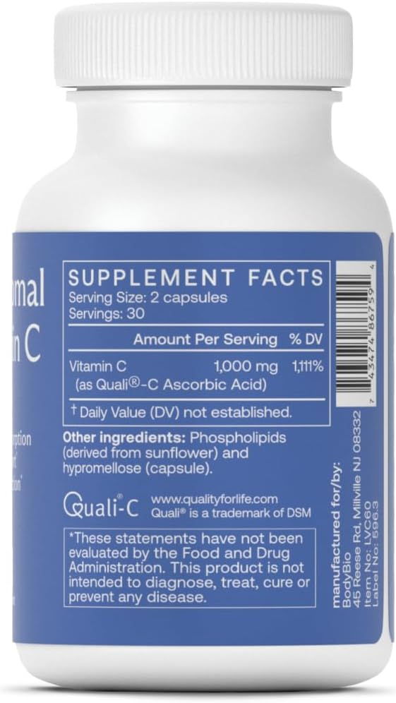 BodyBio Liposomal Vitamin C - 60 Kapsül