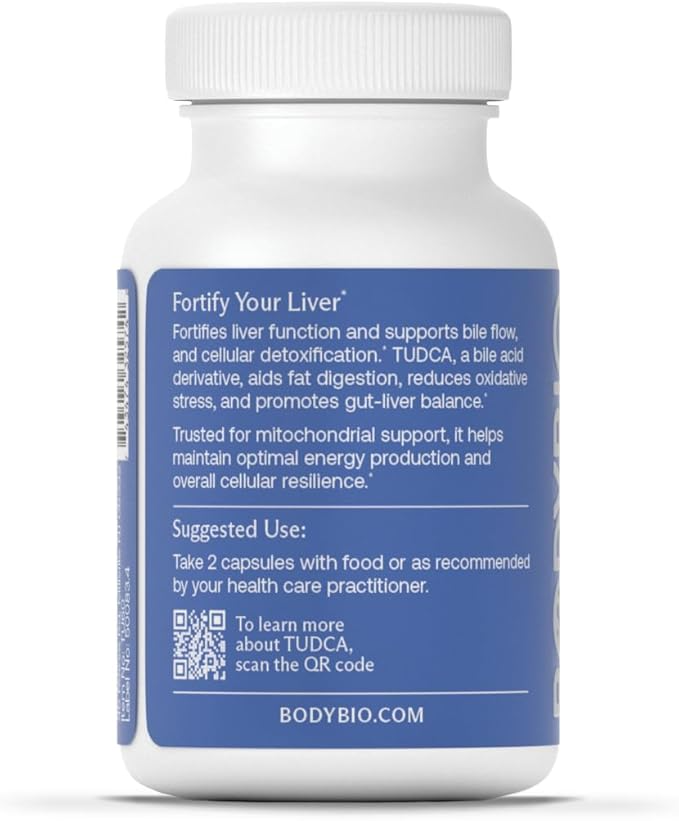Bodybio Tudca for Liver Health | Liver Support for Detox and Cleanse - 60 Kapsül