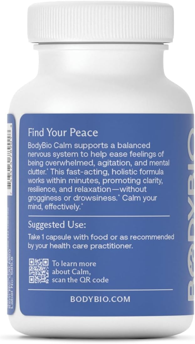 BodyBio Calm - Stress Relief Supplement - 60 Kapsül