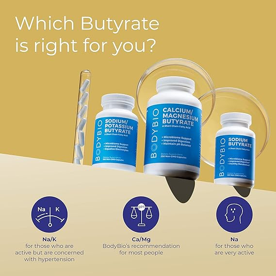 BodyBio  Sodium Potassium Butyrate - 100 Tablet