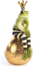 MACKENZİE  CHİLDS Fergal Frog on Ball Statue: Unique Decoration for Bathroom or Living Room