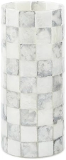 MACKENZIE-CHILDS  and White Capiz Small Vase  Unique Flower Decor