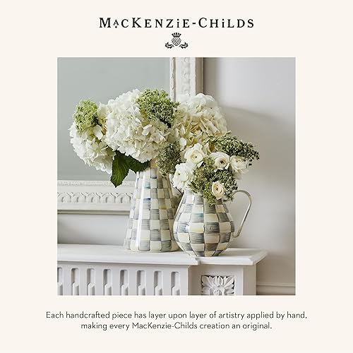 MACKENZIE-CHILDS  and White Capiz Small Vase  Unique Flower Decor