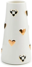 MACKENZIE-CHILDS Short Black-and-White Courtly Check Ceramic Vase