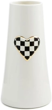 MACKENZIE-CHILDS Tall Black-and-White Courtly Check Ceramic Vase
